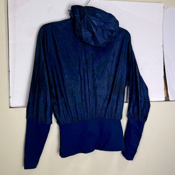 ASICS Floral Lightweight GPX Packable Hood Jacket Run Pocket Full Zip Stretch XS - Picture 3 of 16